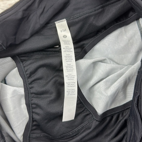 Lululemon Speed Up Mid-Rise Short 4" Dimensional Icing Blue Multi / Black - Picture 3 of 5